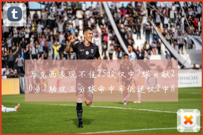 马克西表现不佳25投仅中7球贡献20分7助攻三分球命中率低迷仅2中8